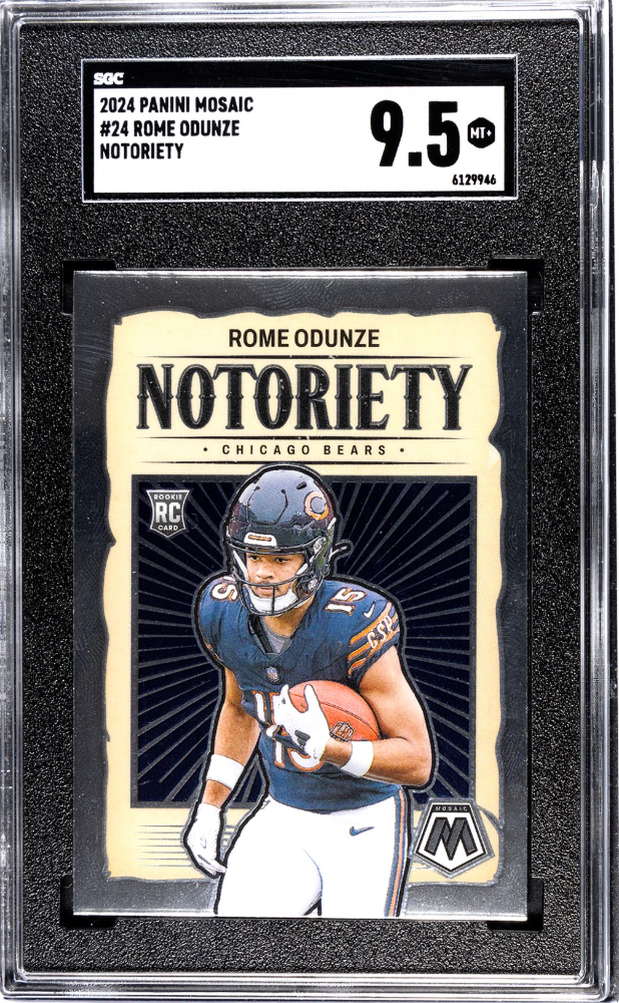 2024 Panini Mosaic Notoriety Rome Odunze #24 RC SGC 9.5