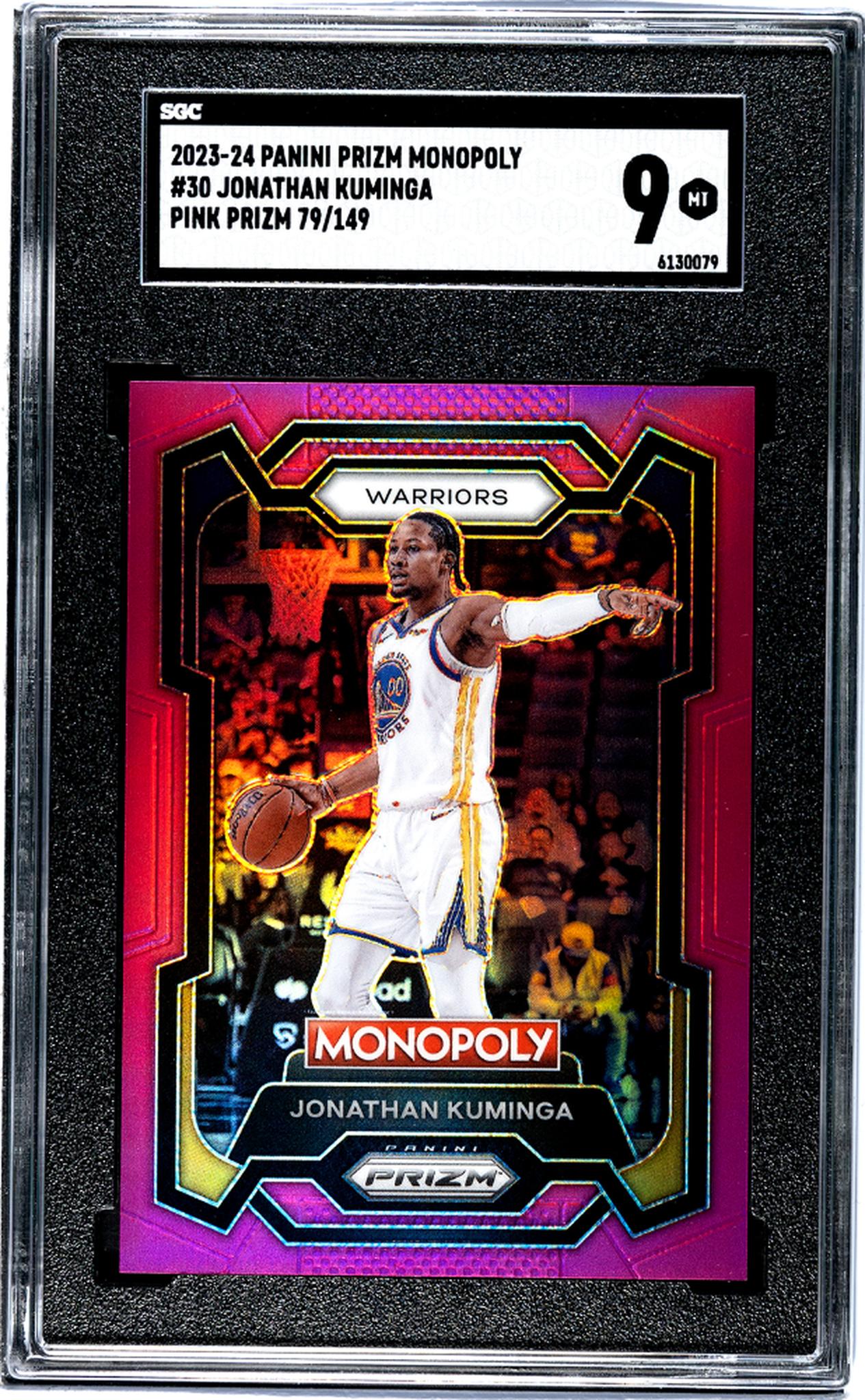 2023-24 Panini Prizm Monopoly #30 Jonathan Kuminga Pink Prizm 79/149 SGC 9