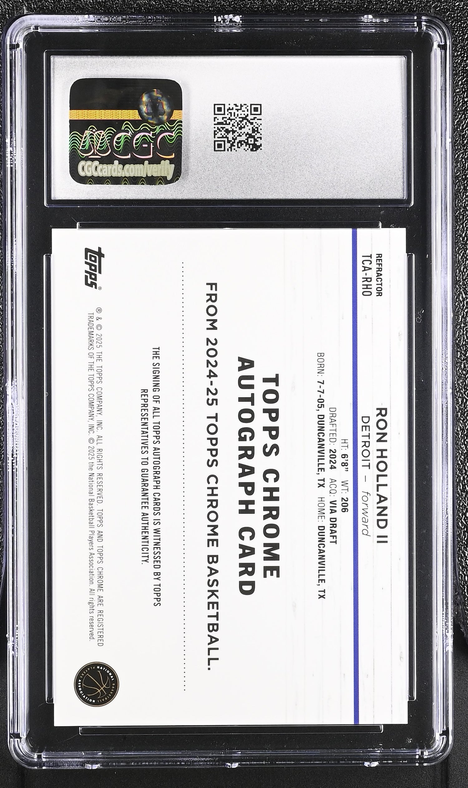 2024 Topps Chrome #TCA-RHO Ron Holland II Autographs Auto CGC 10