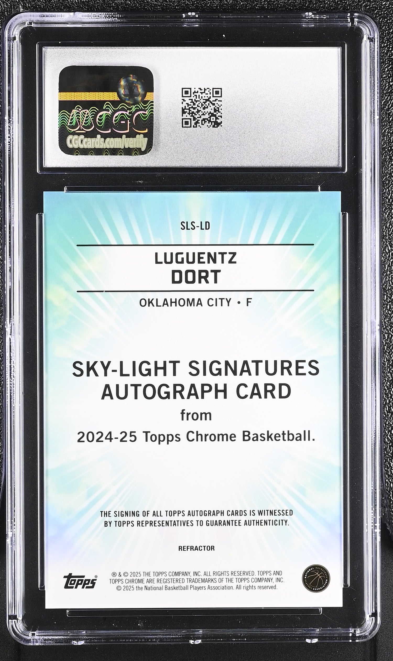 2024 Topps Chrome #SLS-LD Luguentz Dort Sky-Light Signatures CGC 10