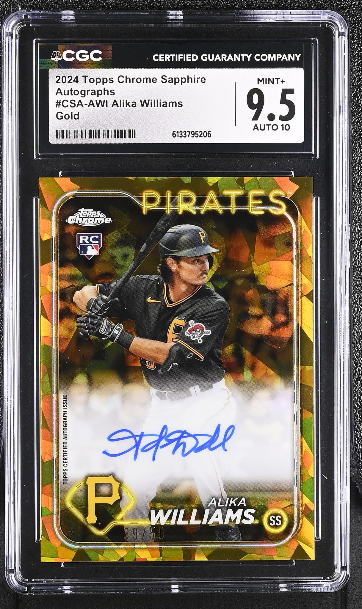 2024 Chrome #CSA-AWI Alika Williams Sapphire Autographs /50 Auto CGC 9.5