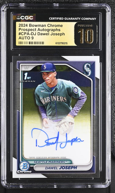 2024 Bowman Chrome Dawel Joseph #CPA-DJ Prospect Autographs CGC Pristine 10