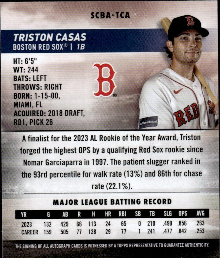 2024 Topps Stadium Club Triston Casas Auto