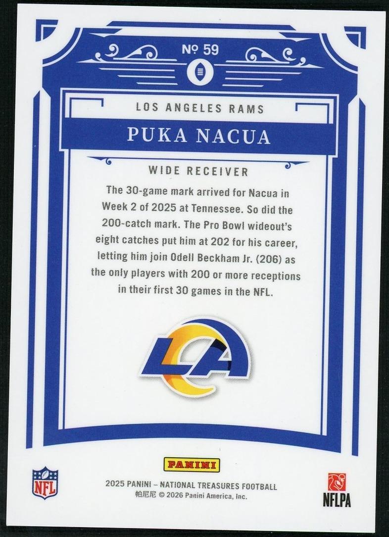 2025 National Treasures Puka Nacua /20 No. 59