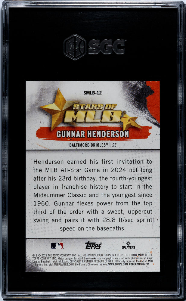 2025 Topps Stars of MLB Gunnar Henderson #SMLB-12 SGC 10