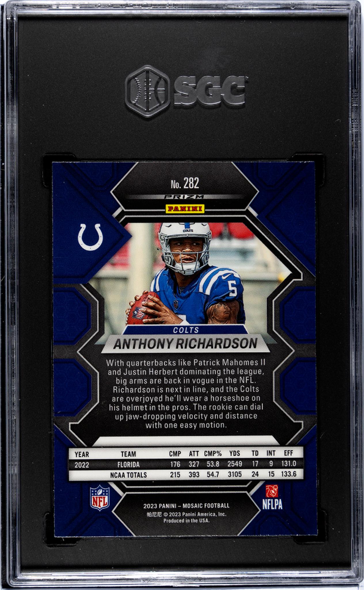 2023 Panini Mosaic #282 Anthony Richardson  Rookie  SGC 9.5