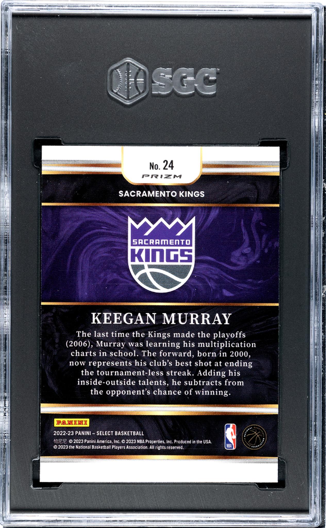 2022 Panini Select #24 Keegan Murray Silver Rookie SGC 10