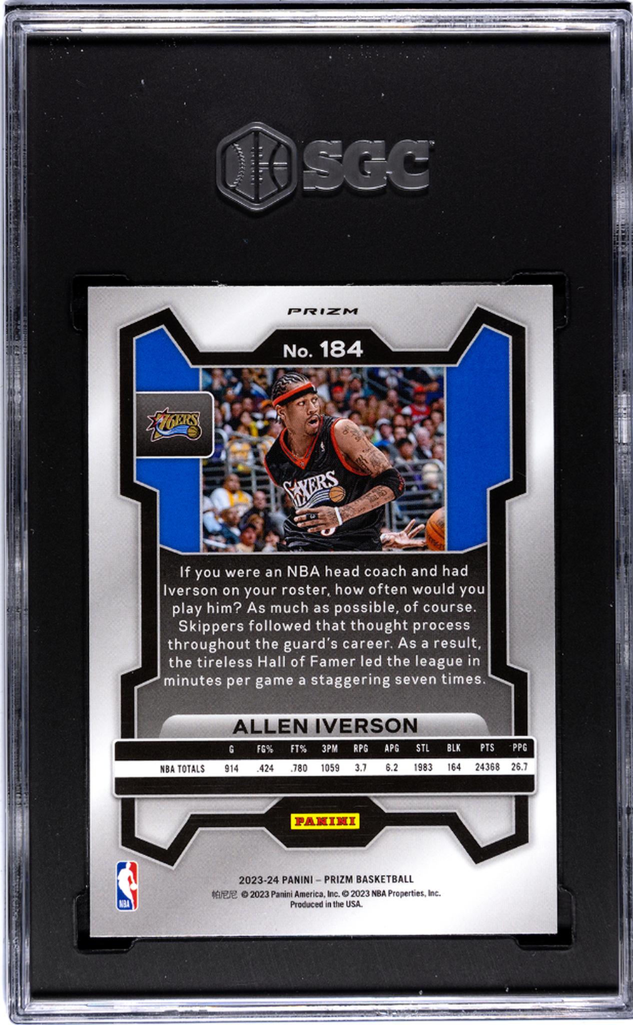 2023-24 Panini Prizm Silver Allen Iverson #184 SGC 9.5