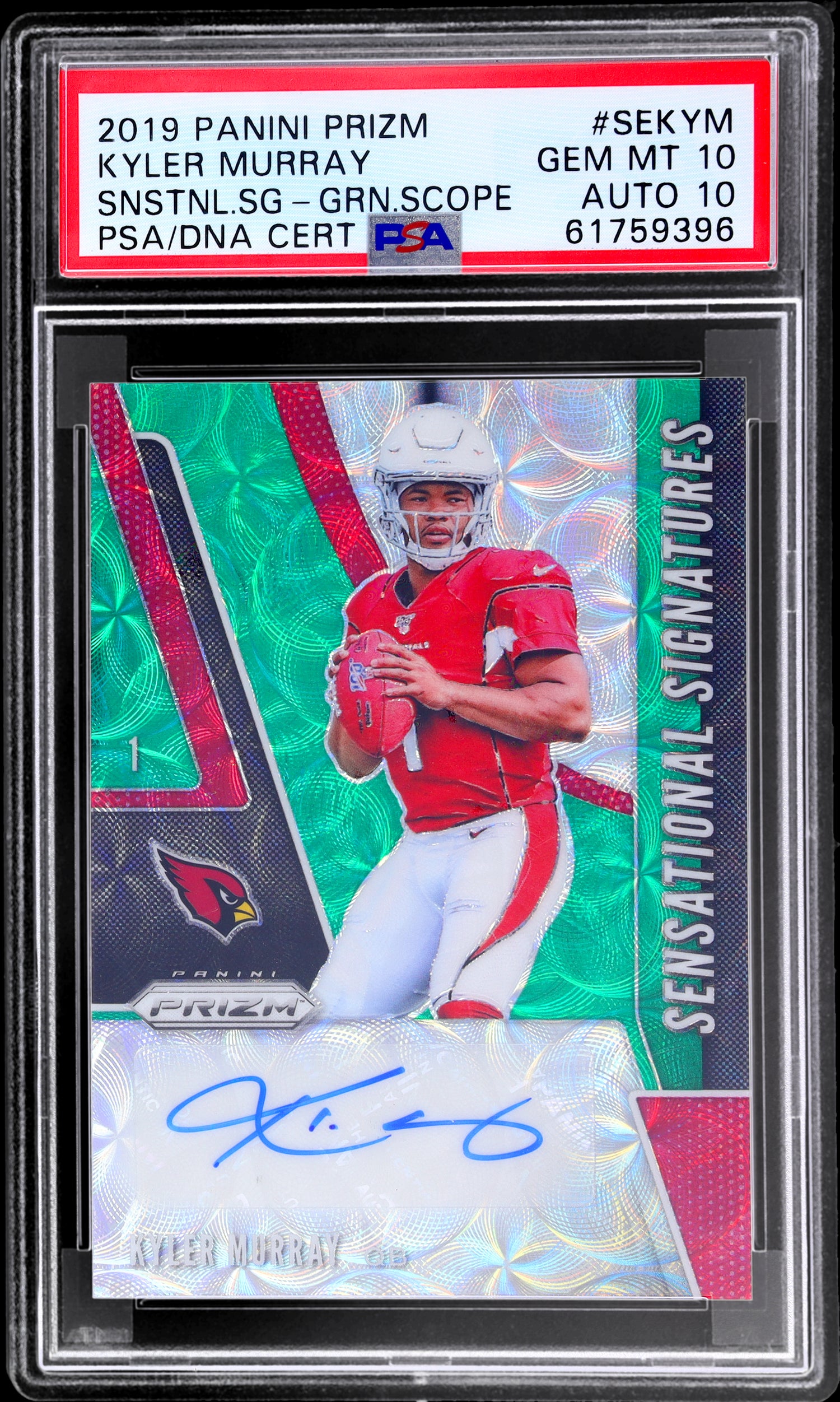 2019 Panini Prizm Sensational Signatures Kyler Murray #SE-KYM /75 PSA 10 Auto