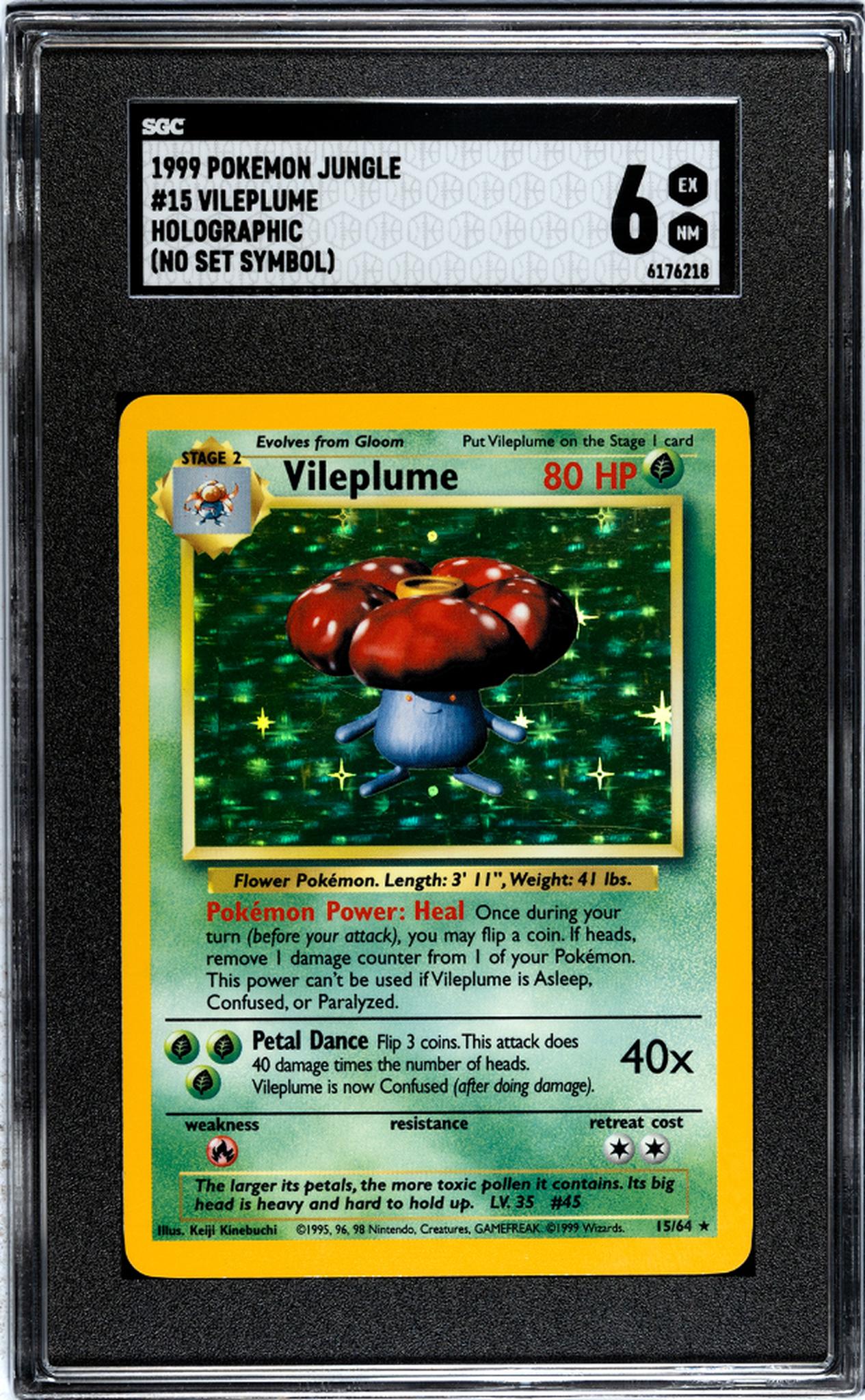 1999 Wizards Pokemon #15/64 Vileplume Jungle Holographic SGC 6