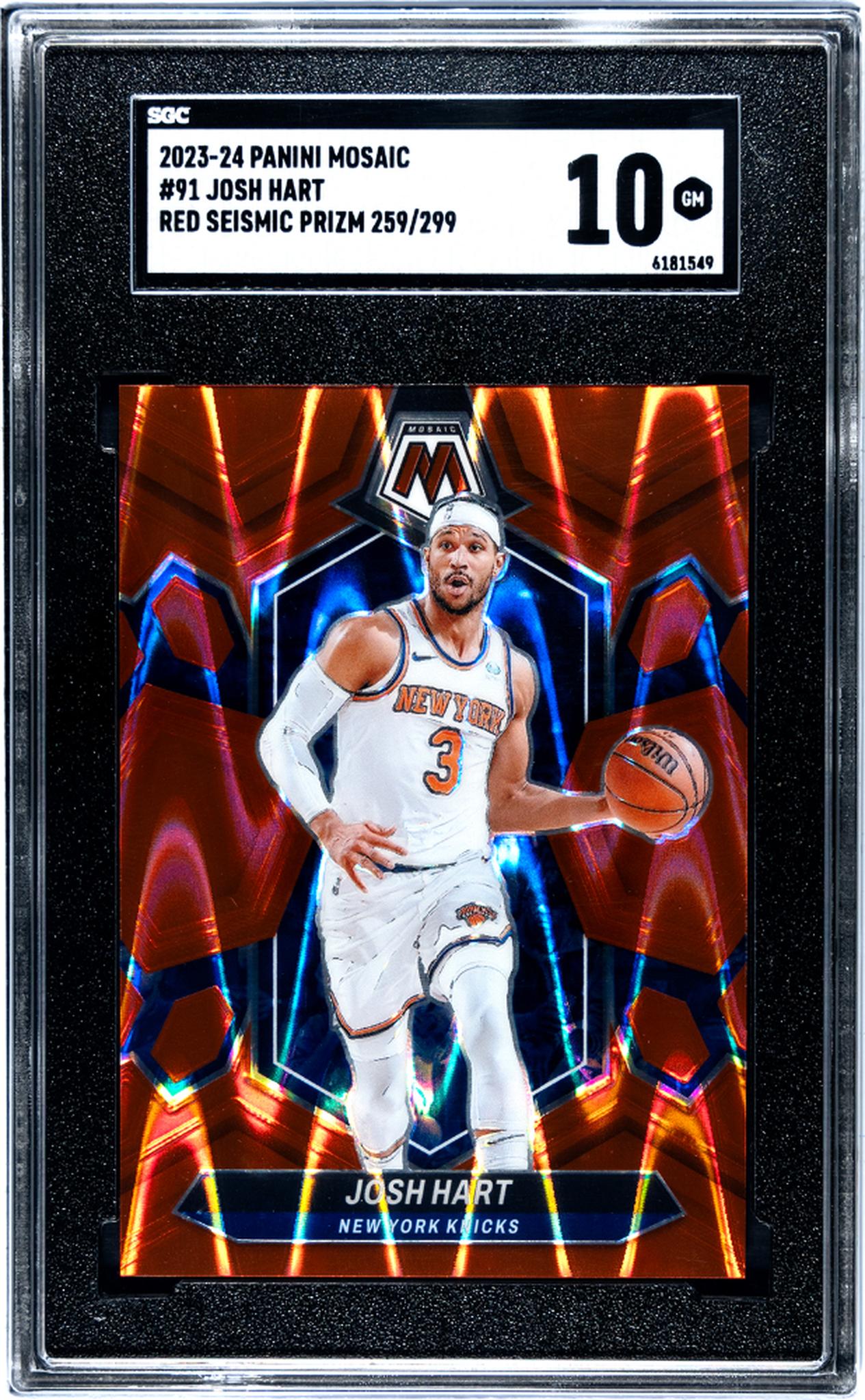 2023 Mosaic #91 Josh Hart Red Seismic Prizm /299 SGC 10