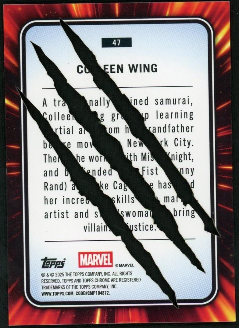 2025 Topps Chrome Marvel Colleen Wing Clawed Chrome Black Refractor /10