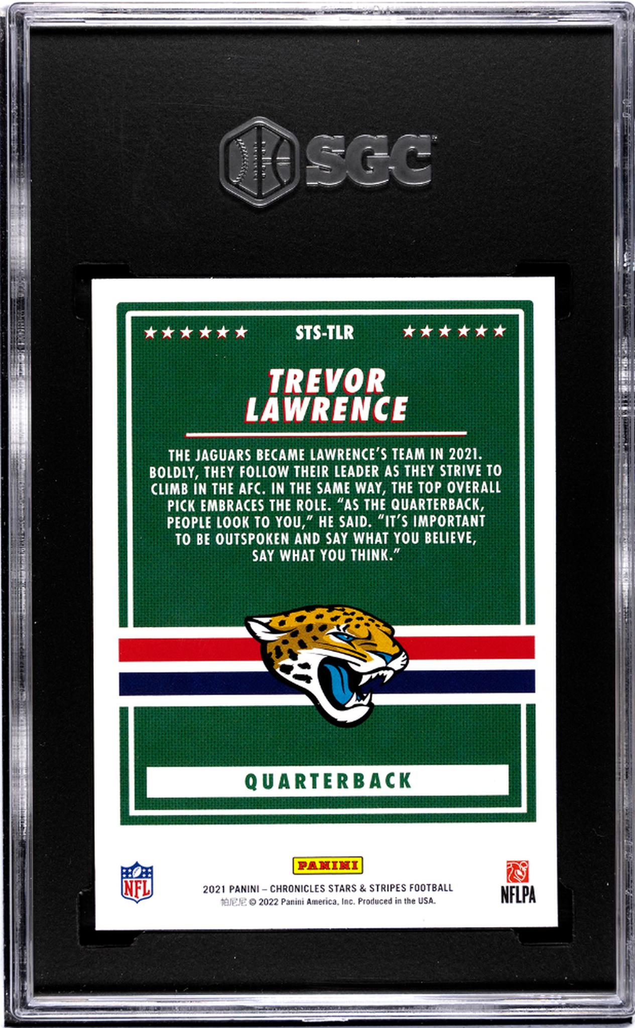 2021 Panini Chronicles Stars & Stripes Trevor Lawrence #STS-TLR RC SGC 10