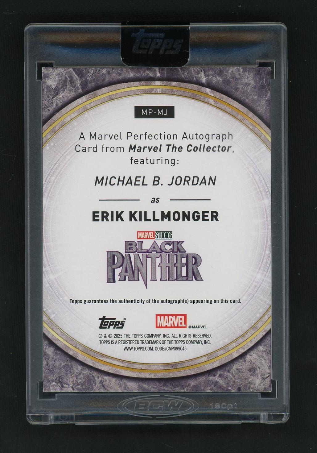 Topps Marvel Perfection Autograph Michael B. Jordan as Erik Killmonger #MP-MJ /100