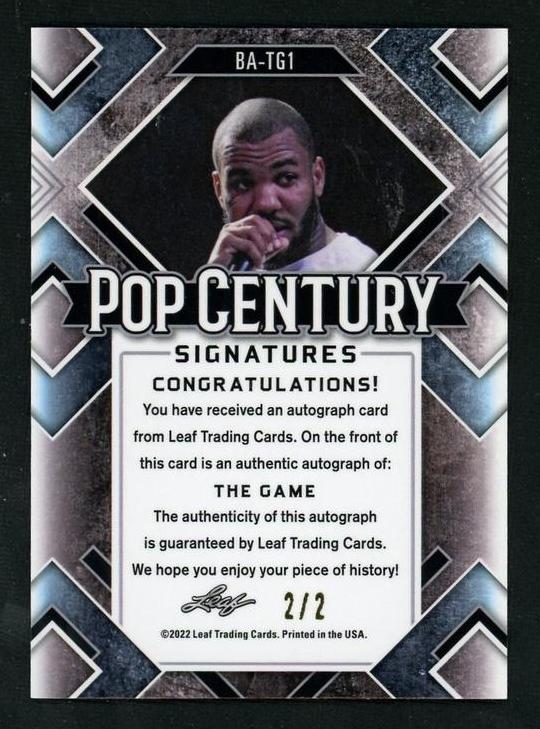 2022 Leaf Pop Century BA-TG1 The Game Signatures 2/2 Auto