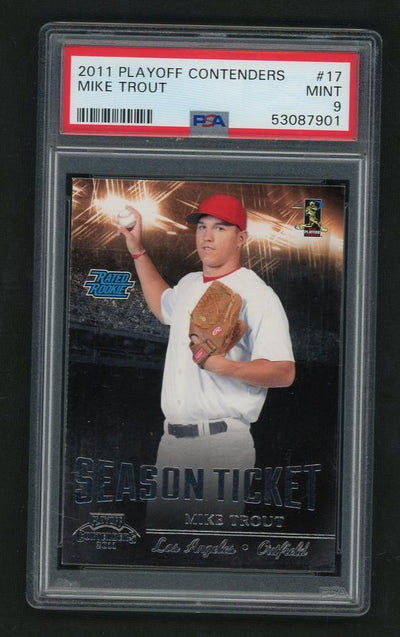2011 Playoff Contenders Mike Trout #17 Season Ticket PSA 9