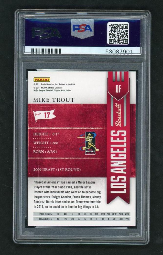 2011 Playoff Contenders Mike Trout #17 PSA 9