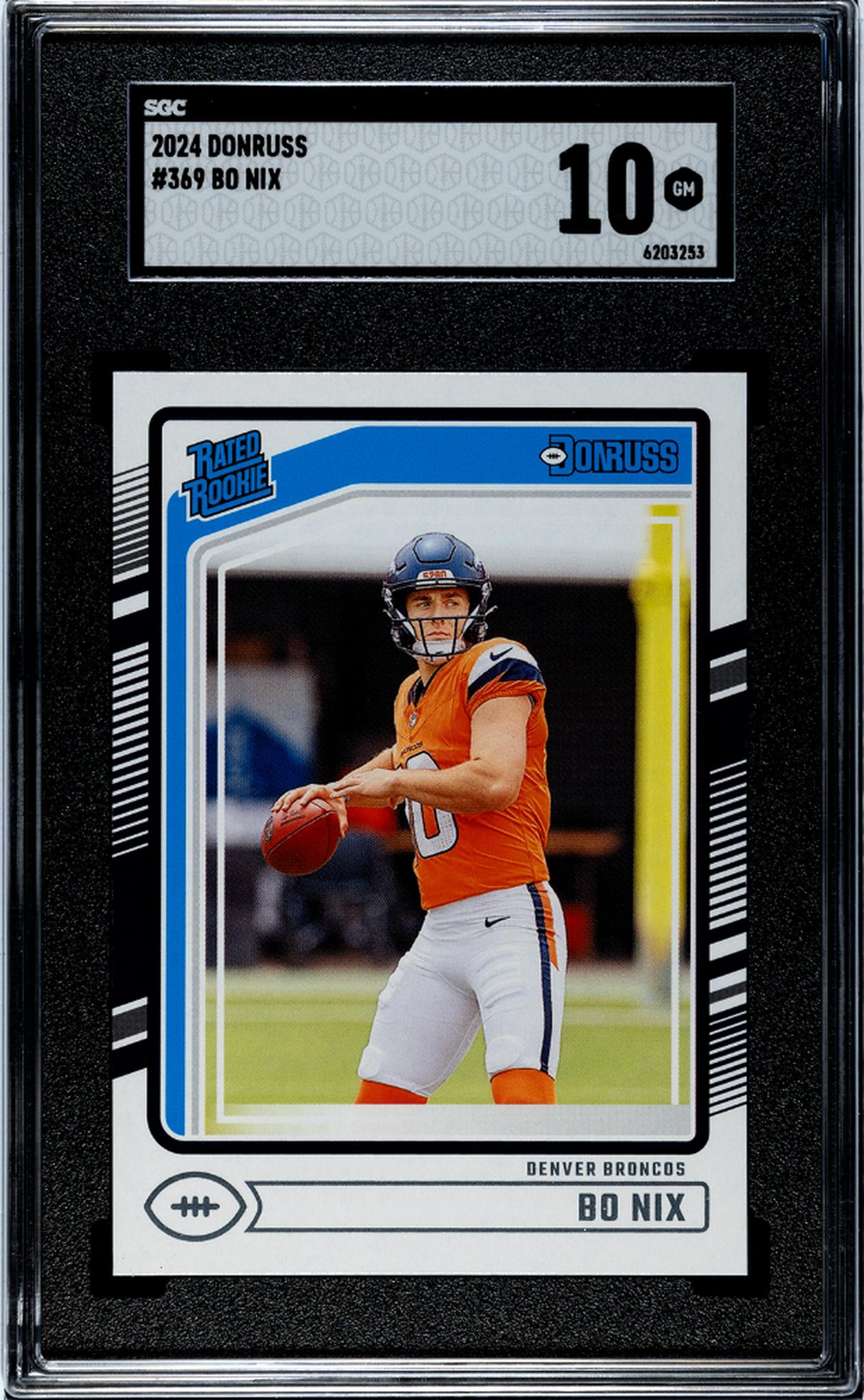 2024 Donruss #369 Bo Nix SGC 10