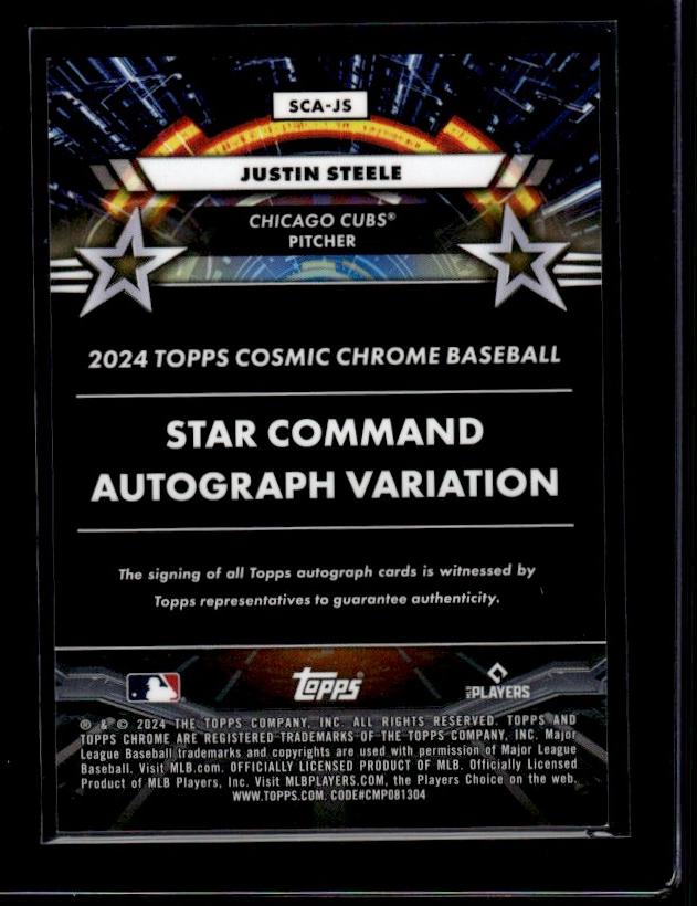 2024 Topps Cosmic Chrome Star Command Auto #SCA-JS Justin Steele