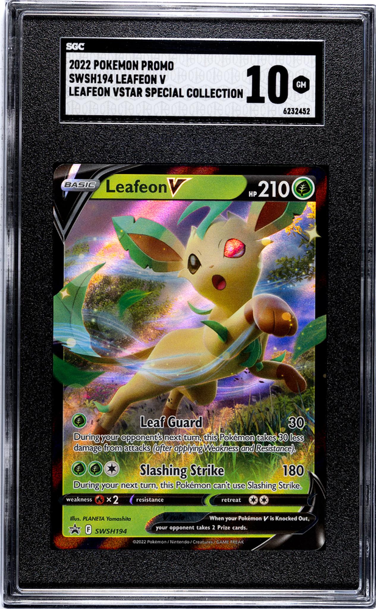 2022 Pokemon #SWSH194 Leafeon V Leafeon VSTAR Special Collection SGC 10