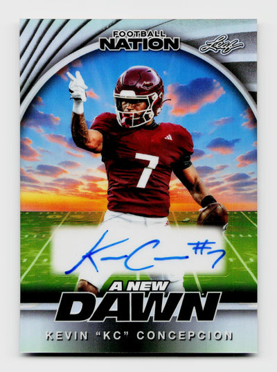 2025 Leaf Football Nation #NA-KC1 Kevin Concepcion New Dawn Auto /15