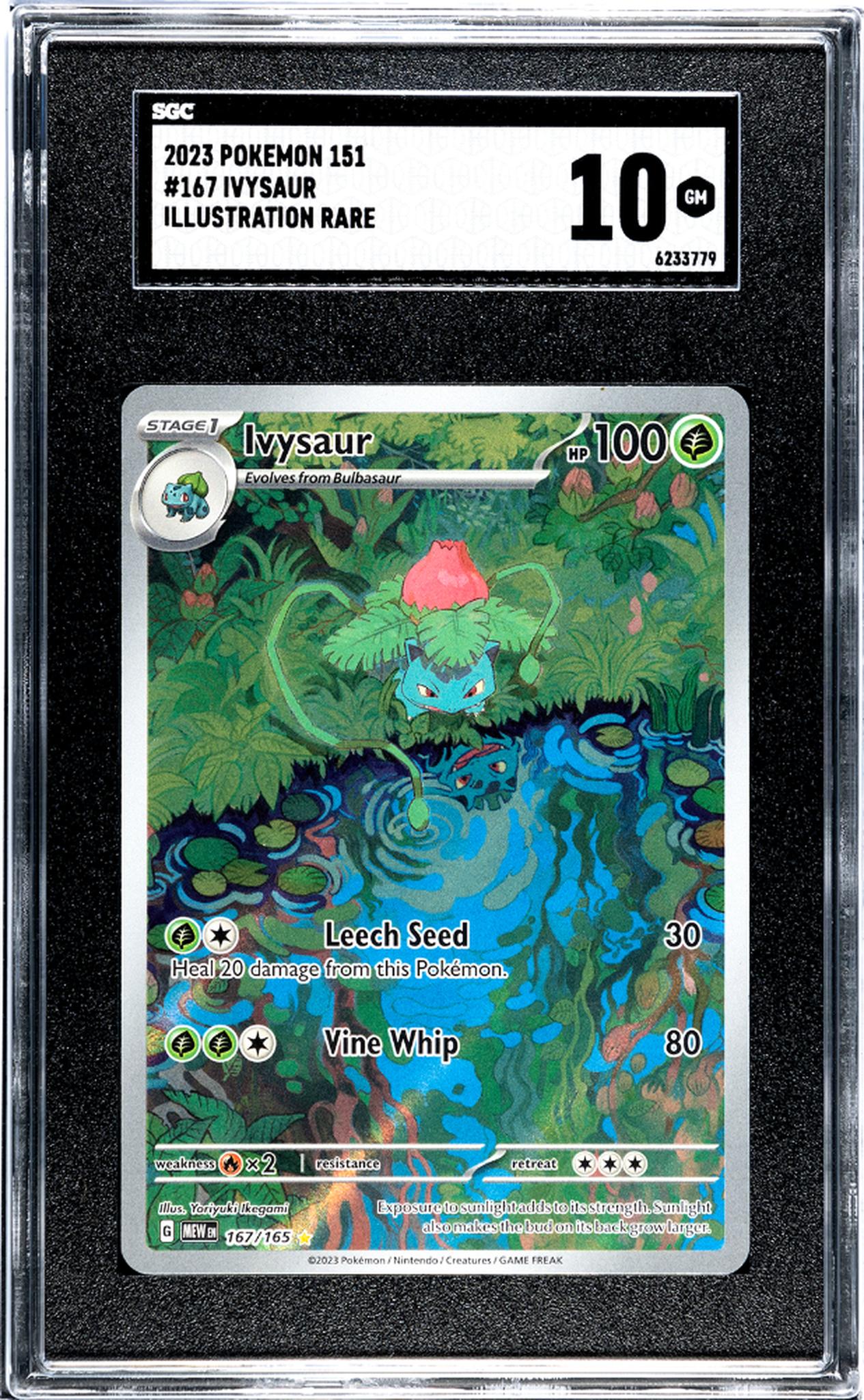 2023 Pokémon Scarlet & Violet 151 Illustration Rare Ivysaur #167/165 Holo SGC 10