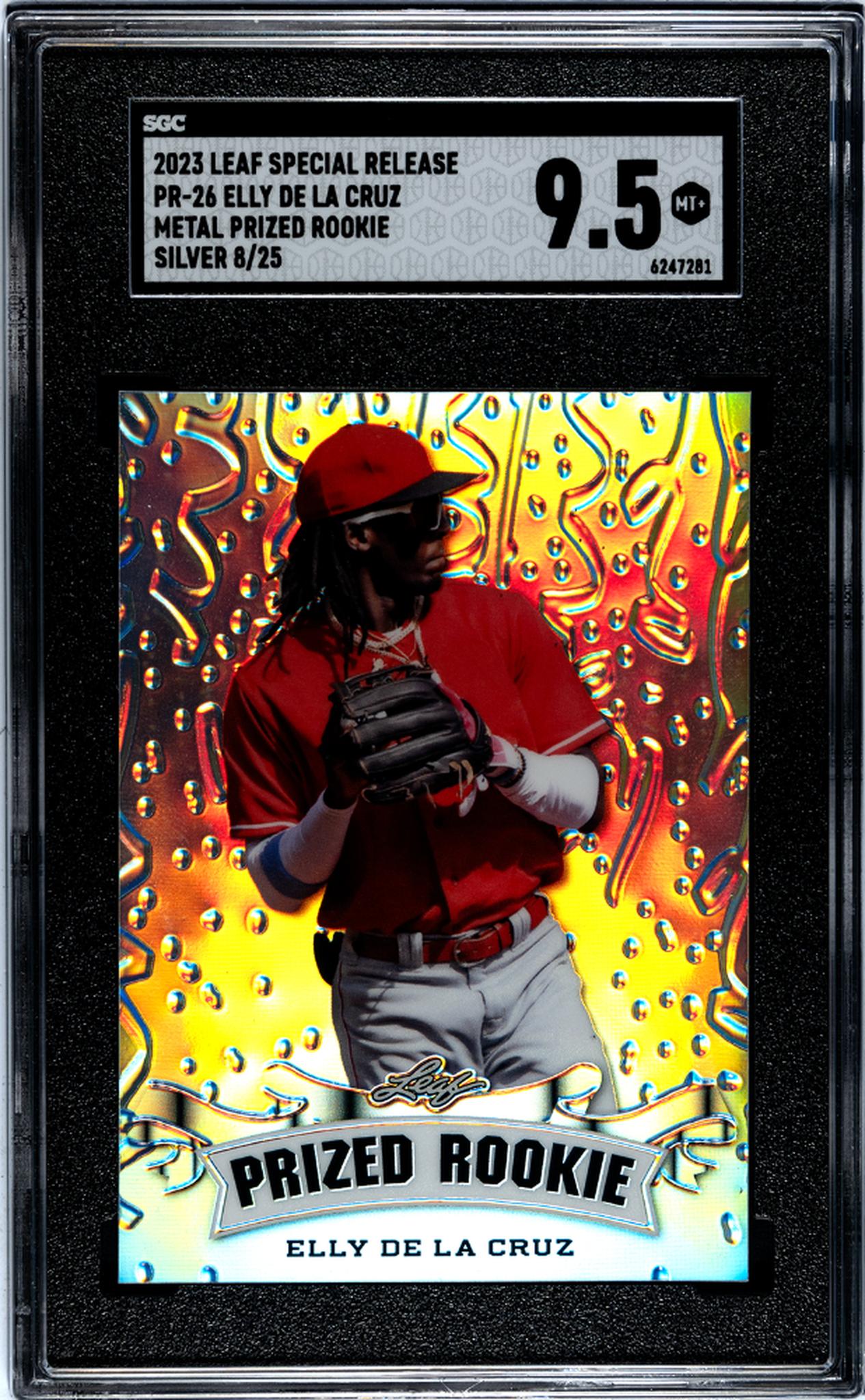 2023 Leaf Special Release #PR-26 Elly De La Cruz Metal Prized Rookie Silver /25 SGC 9.5