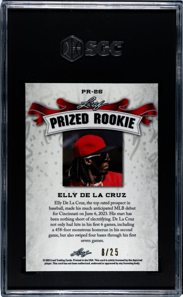 2023 Leaf Special Release #PR-26 Elly De La Cruz Metal Prized Rookie Silver /25 SGC 9.5