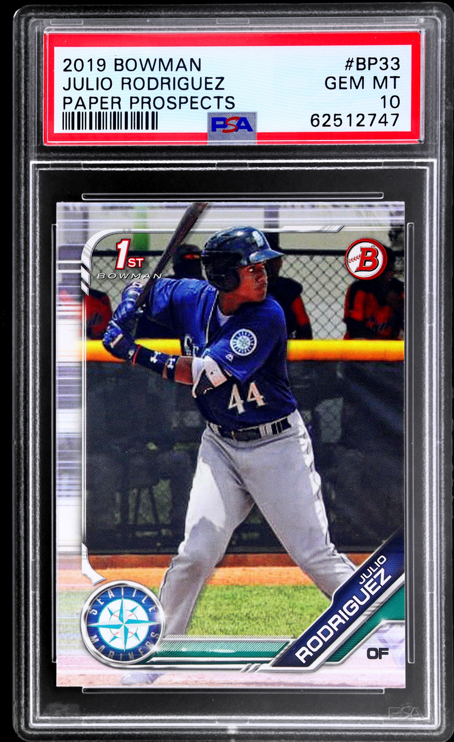 2019 Bowman Paper Prospects Julio Rodriguez #BP33 PSA 10