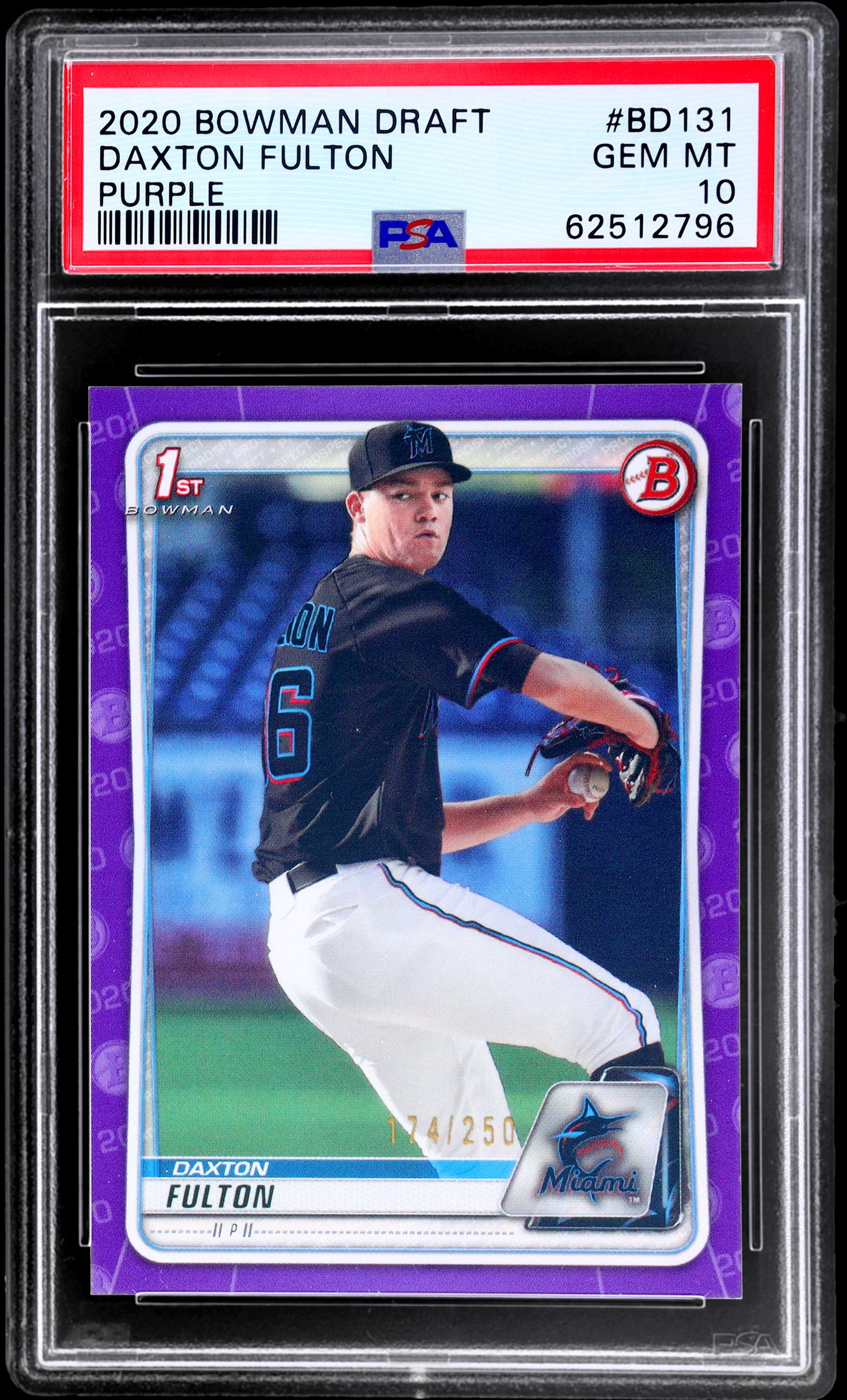 2020 Bowman Draft Purple Daxton Fulton #BD131 PSA 10 /250 RC