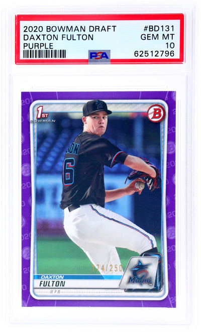 2020 Bowman Draft Daxton Fulton #BD131 1st Bowman Purple /250 PSA 10