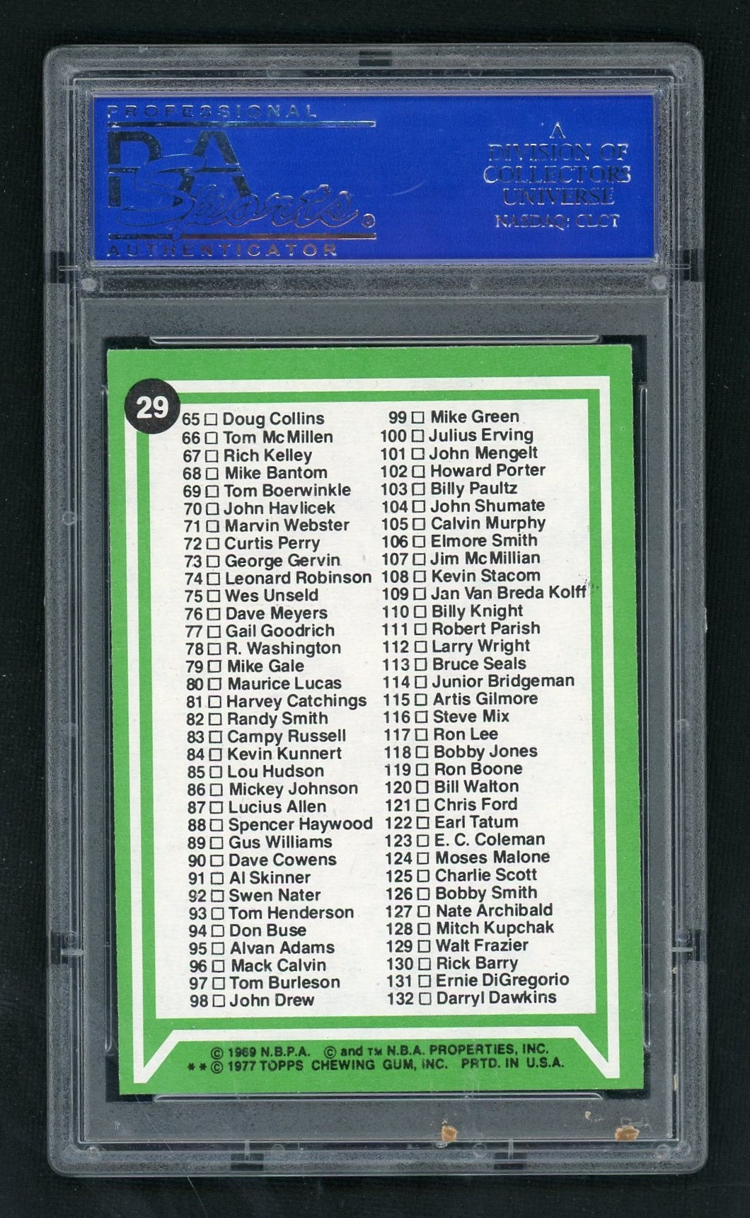 1977 Topps Checklist 1-132 #29 PSA 8