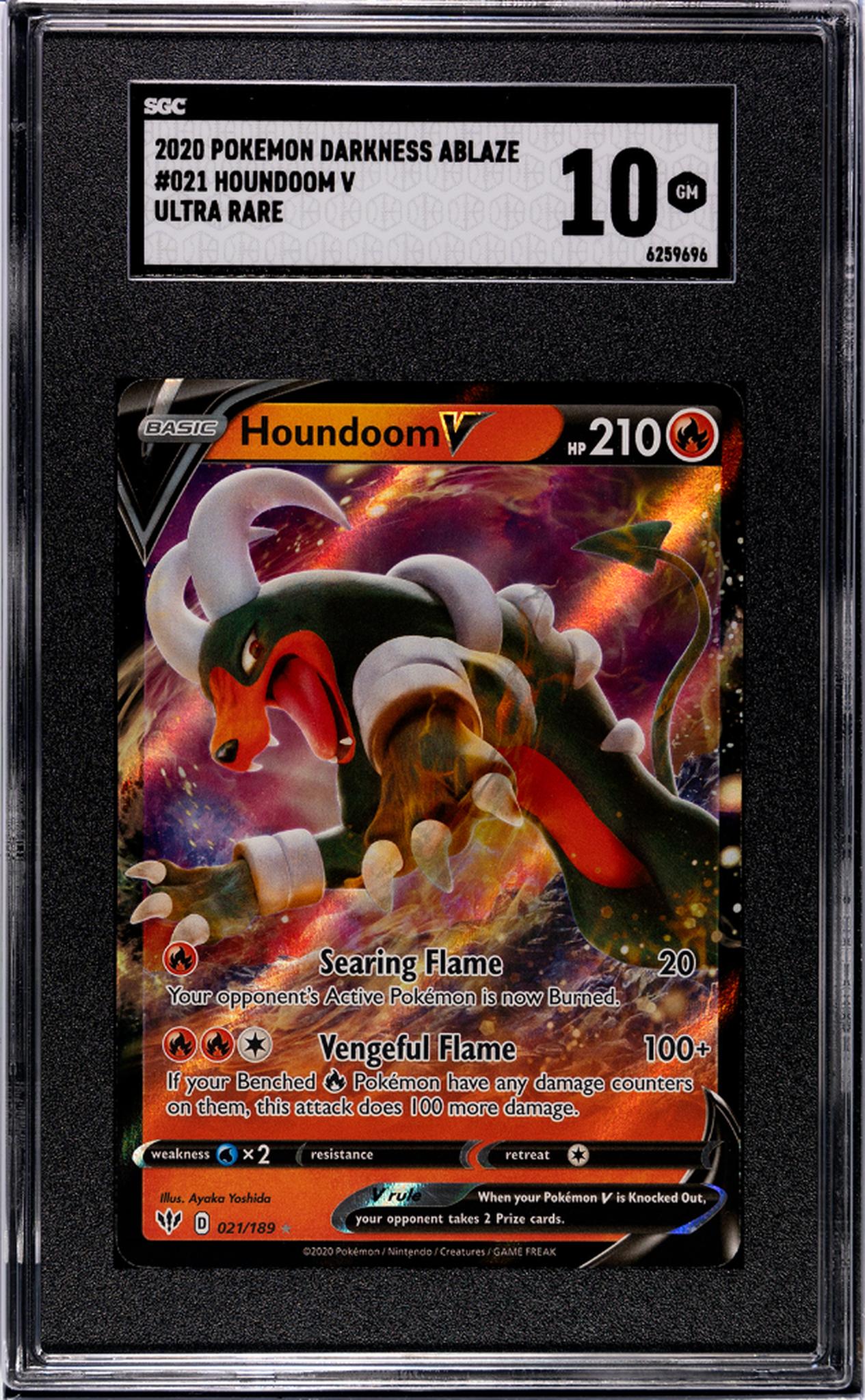 2020 Nintendo Pokemon TCG #021/189 Houndoom V Ultra SGC 10