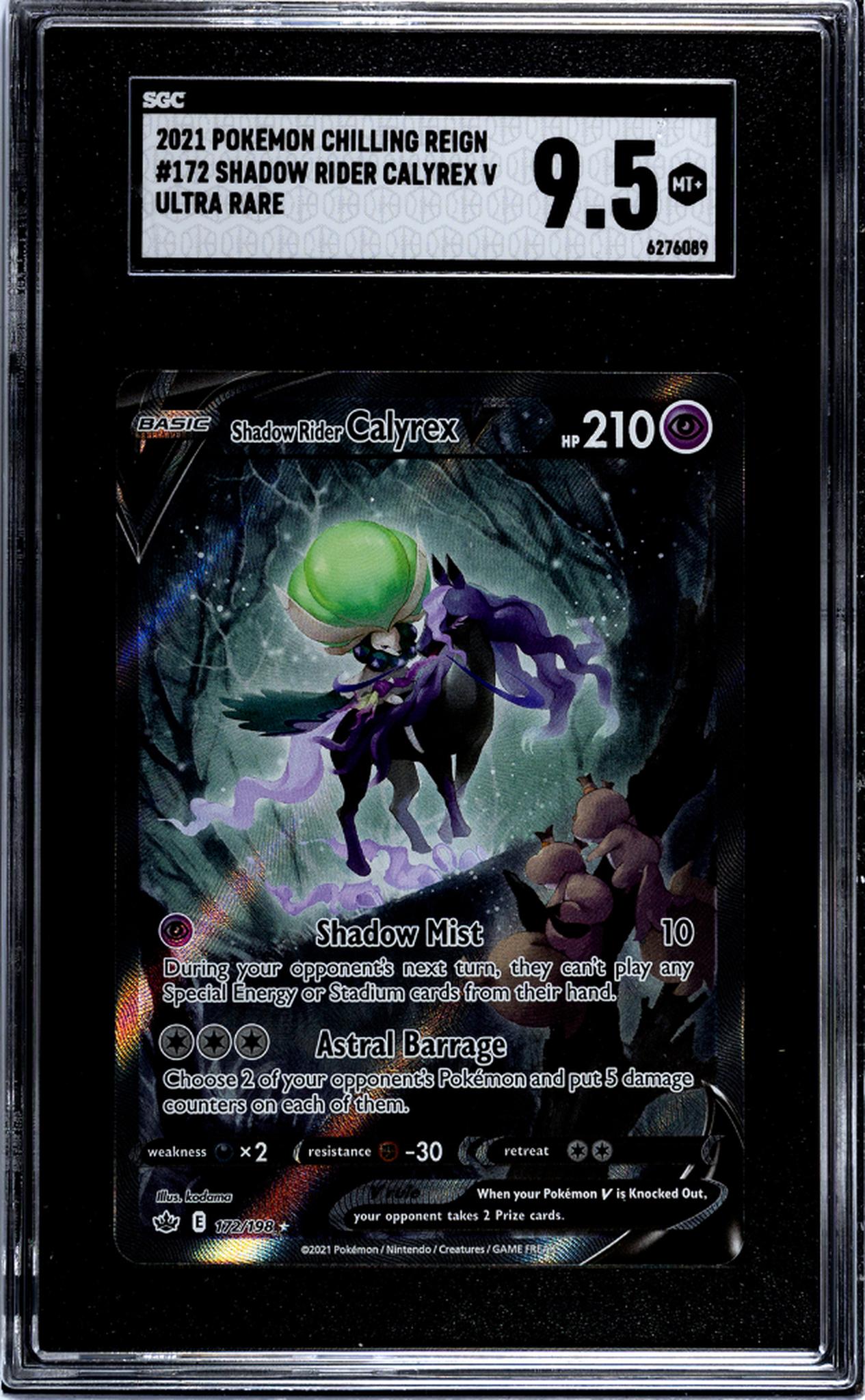 2021 Pokemon Chilling Reign #172/198 Shadow Rider Calyrex V SGC 9.5