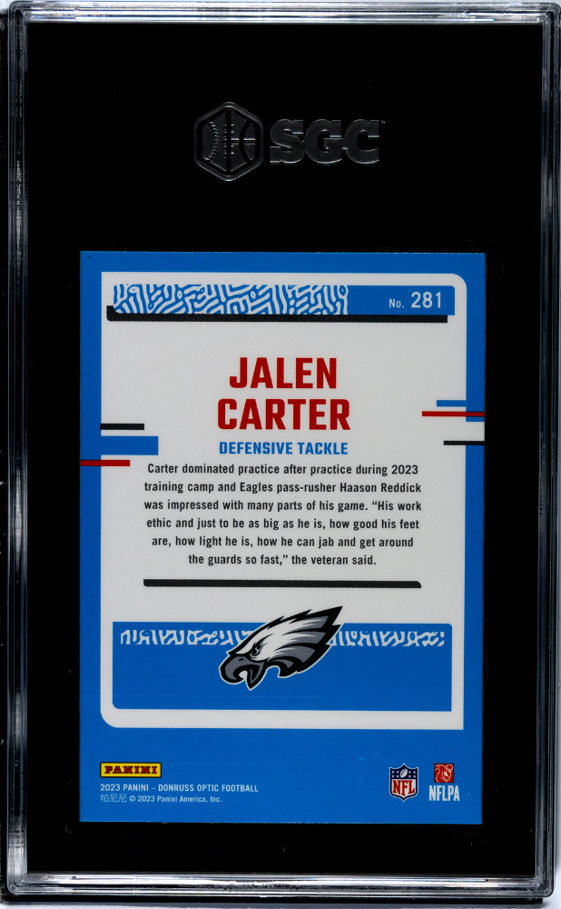 2023 Donruss Optic #281 Jalen Carter SGC 10