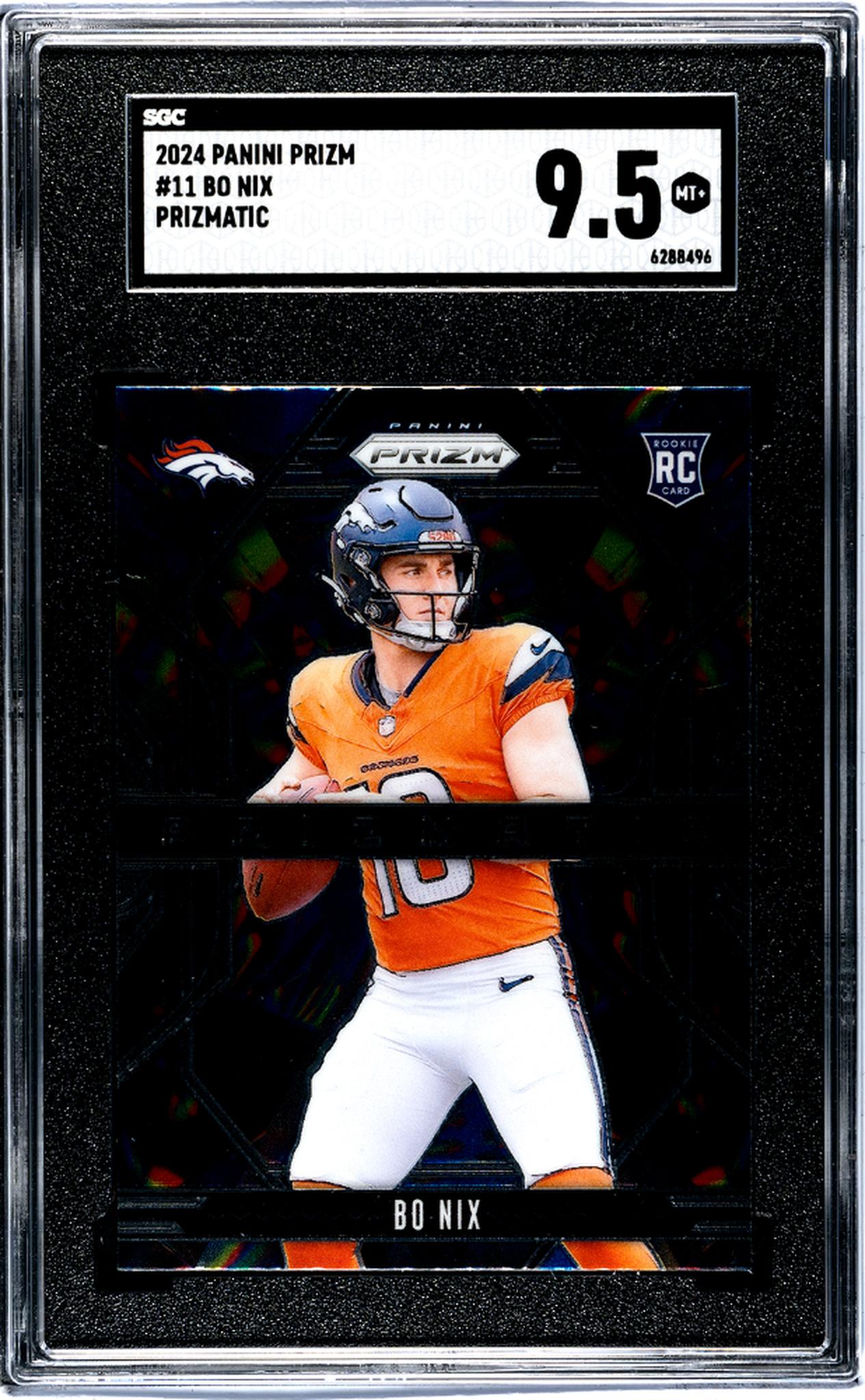 2024 Panini Prizm Prizmatic Bo Nix #11 RC SGC 9.5