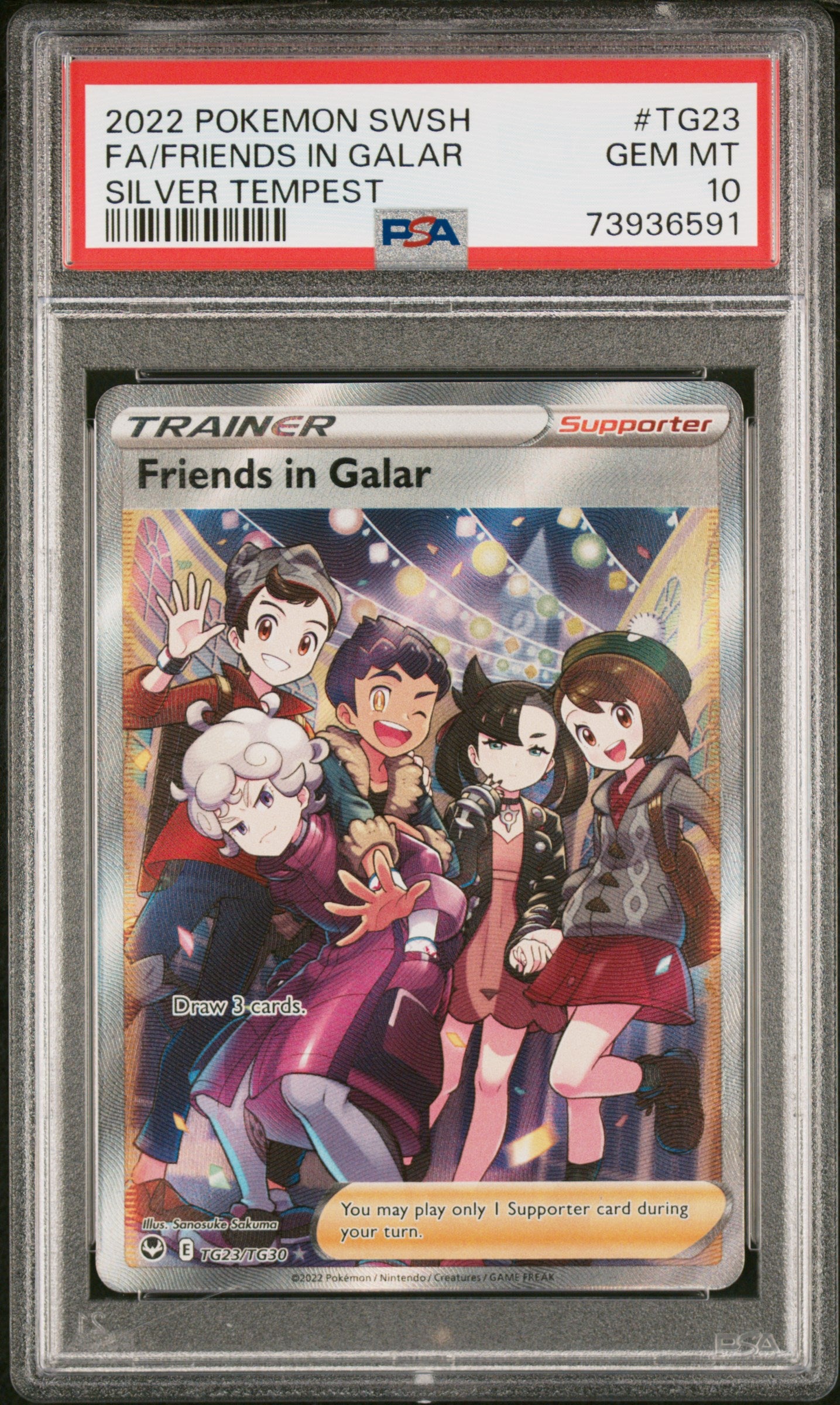2022 Pokémon SWSH Silver Tempest Friends in Galar Trainer #TG23 PSA 10
