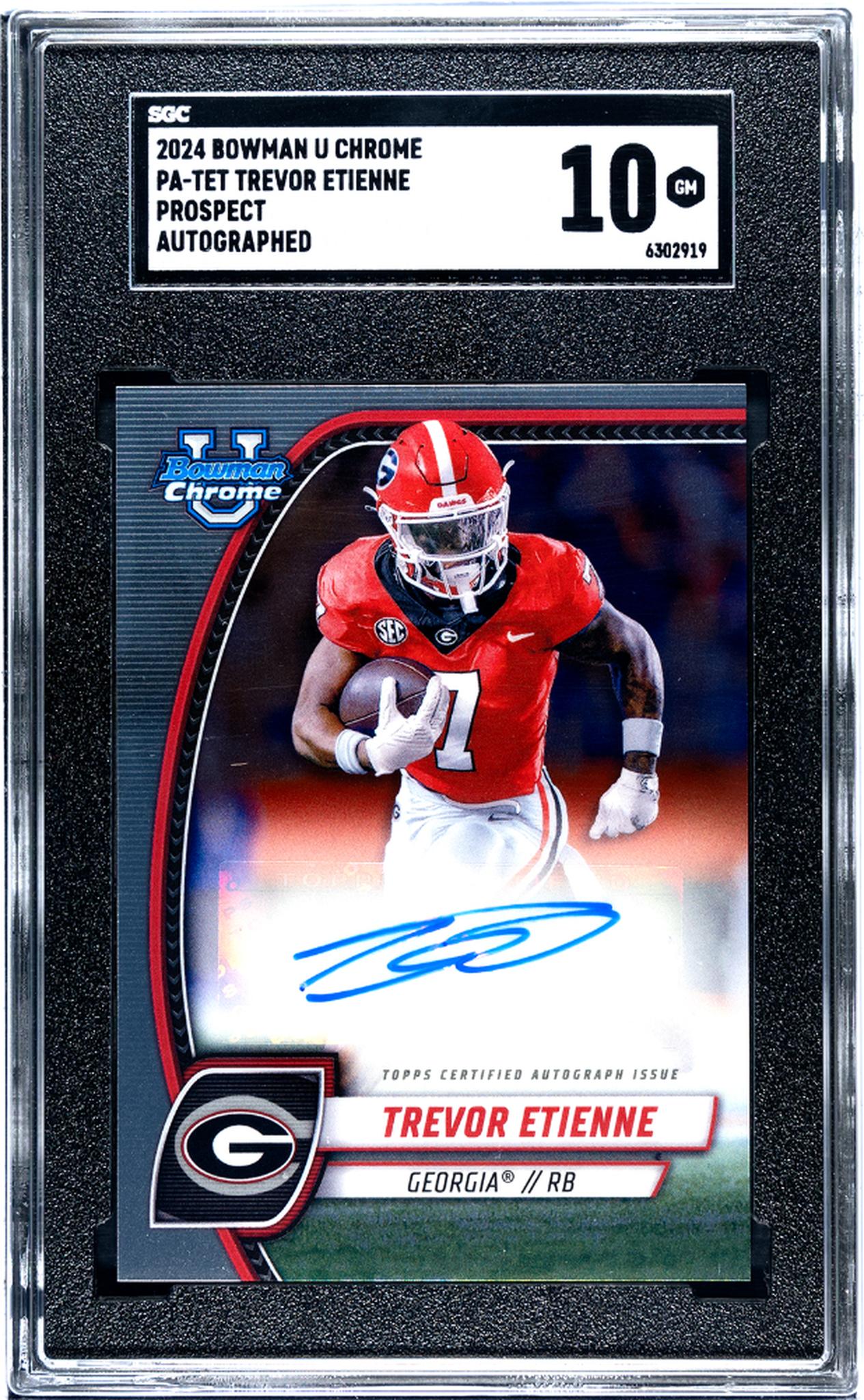 2024 Bowman U Chrome Prospect Autographs Trevor Etienne #PA-TET Auto SGC 10