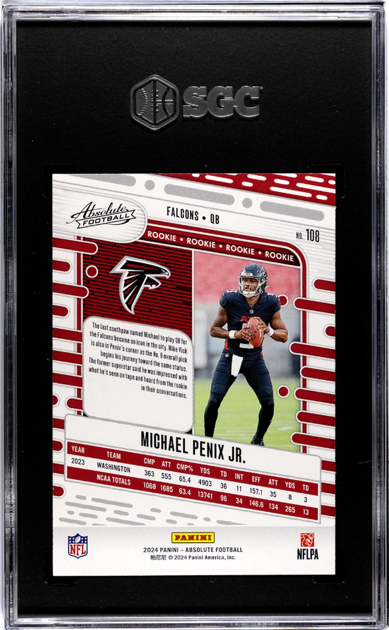 2024 Panini Absolute #108 Michael Penix Jr. Retail SGC 10