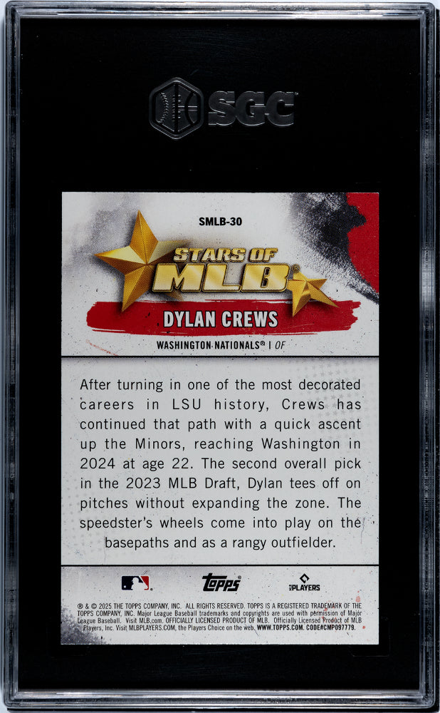 2025 Topps Stars of MLB Dylan Crews #SMLB-30 RC SGC 10