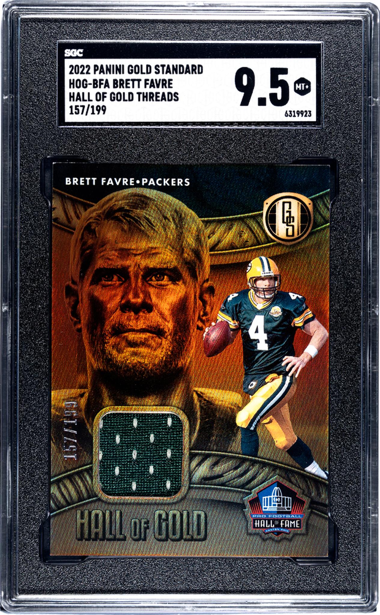 2022 Panini Gold Standard #HOG-BFA Brett Favre Hall Of Gold Threads /199 SGC 9.5