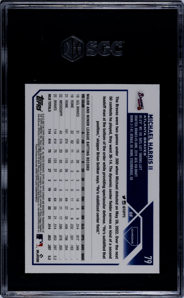 2023 Topps Chrome Michael Harris II #79 RC SGC 9