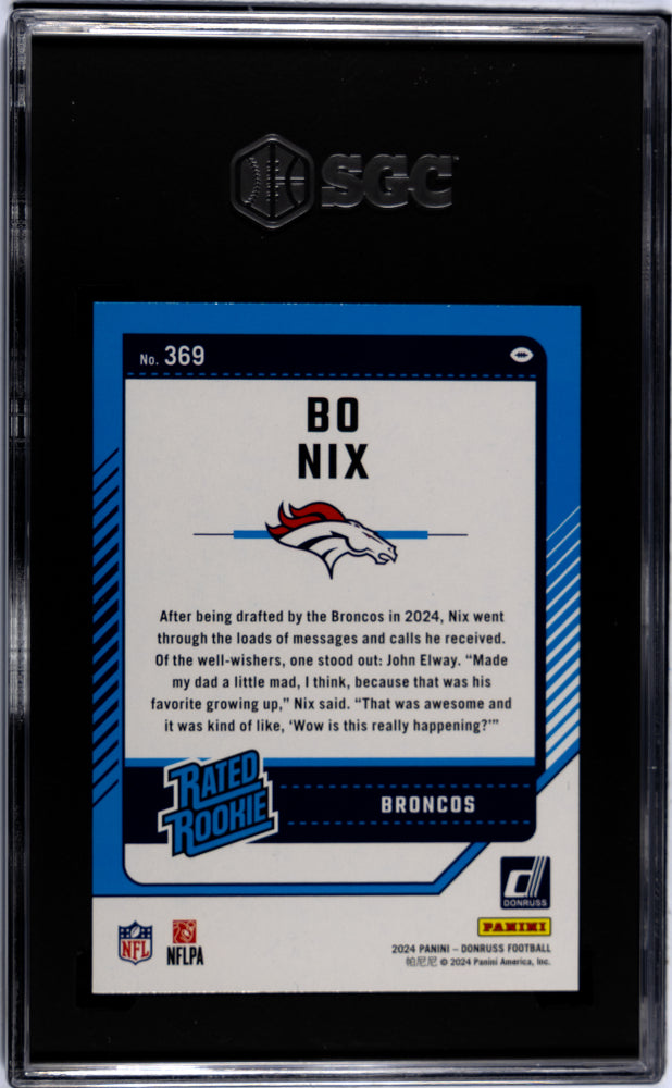 2024 Donruss #369 Bo Nix SGC 9.5