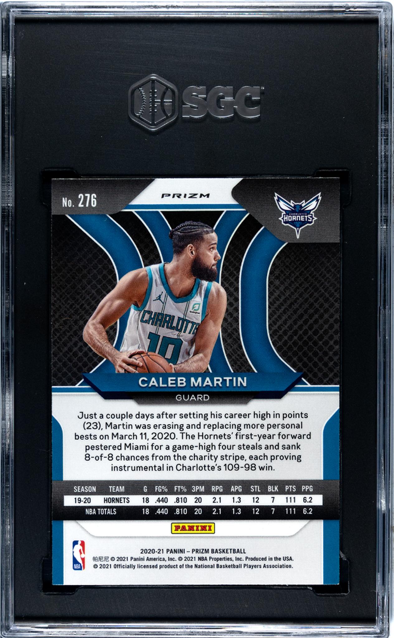 2020-21 Panini Prizm #276 Caleb Martin Red/White/Blue Prizm SGC 8