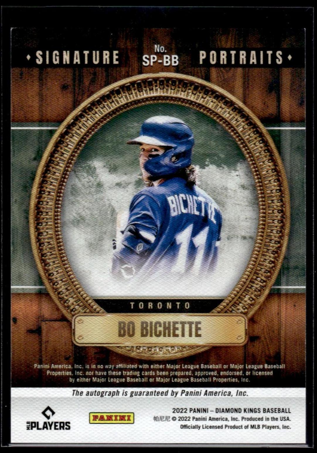 2022 Panini Diamond Kings Bo Bichette Signature Portraits /20 Auto