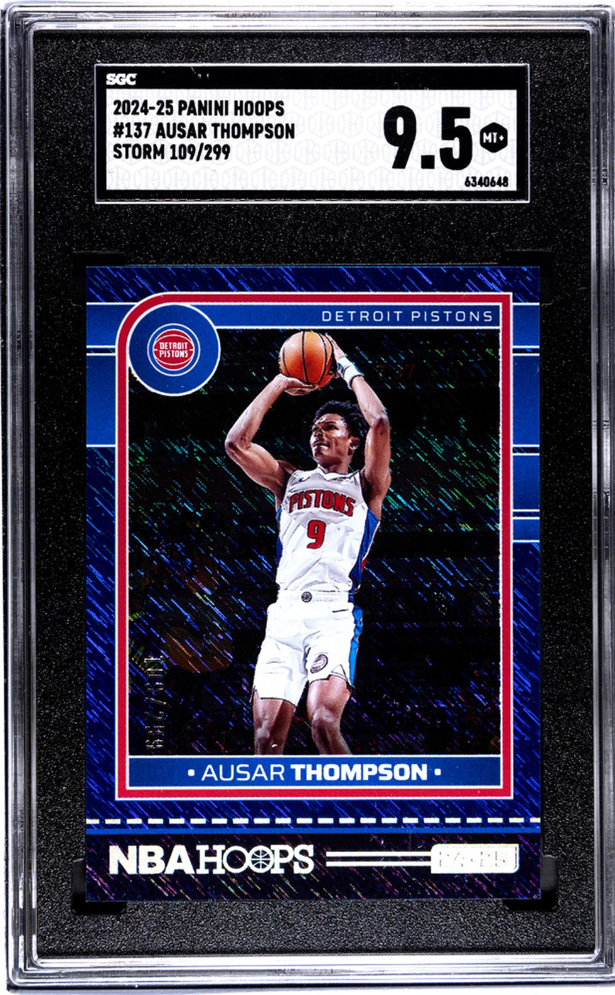 2024-25 Panini Hoops Storm Ausar Thompson #137 /299 SGC 9.5