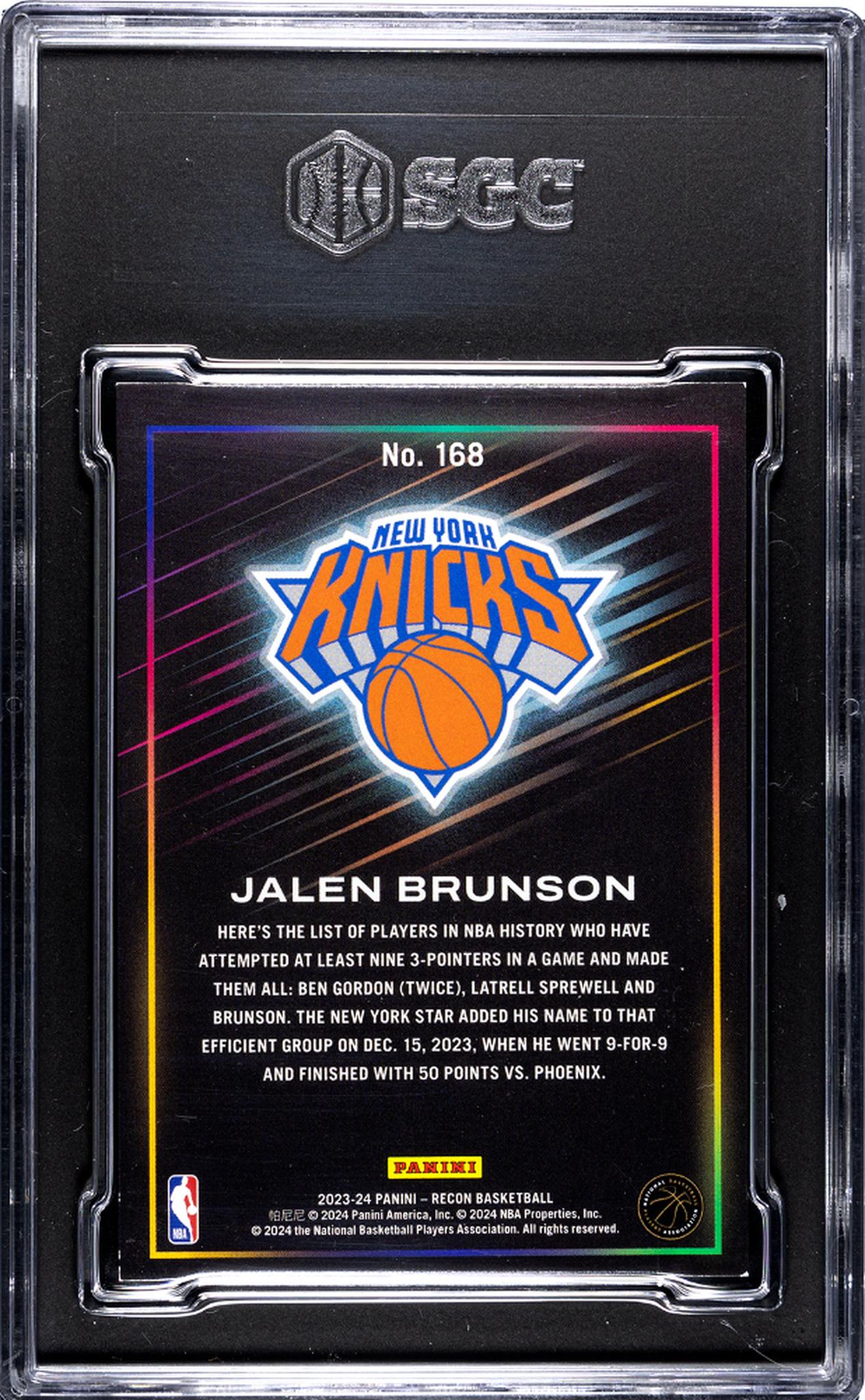 2023-24 Panini Recon #168 Jalen Brunson SGC 8