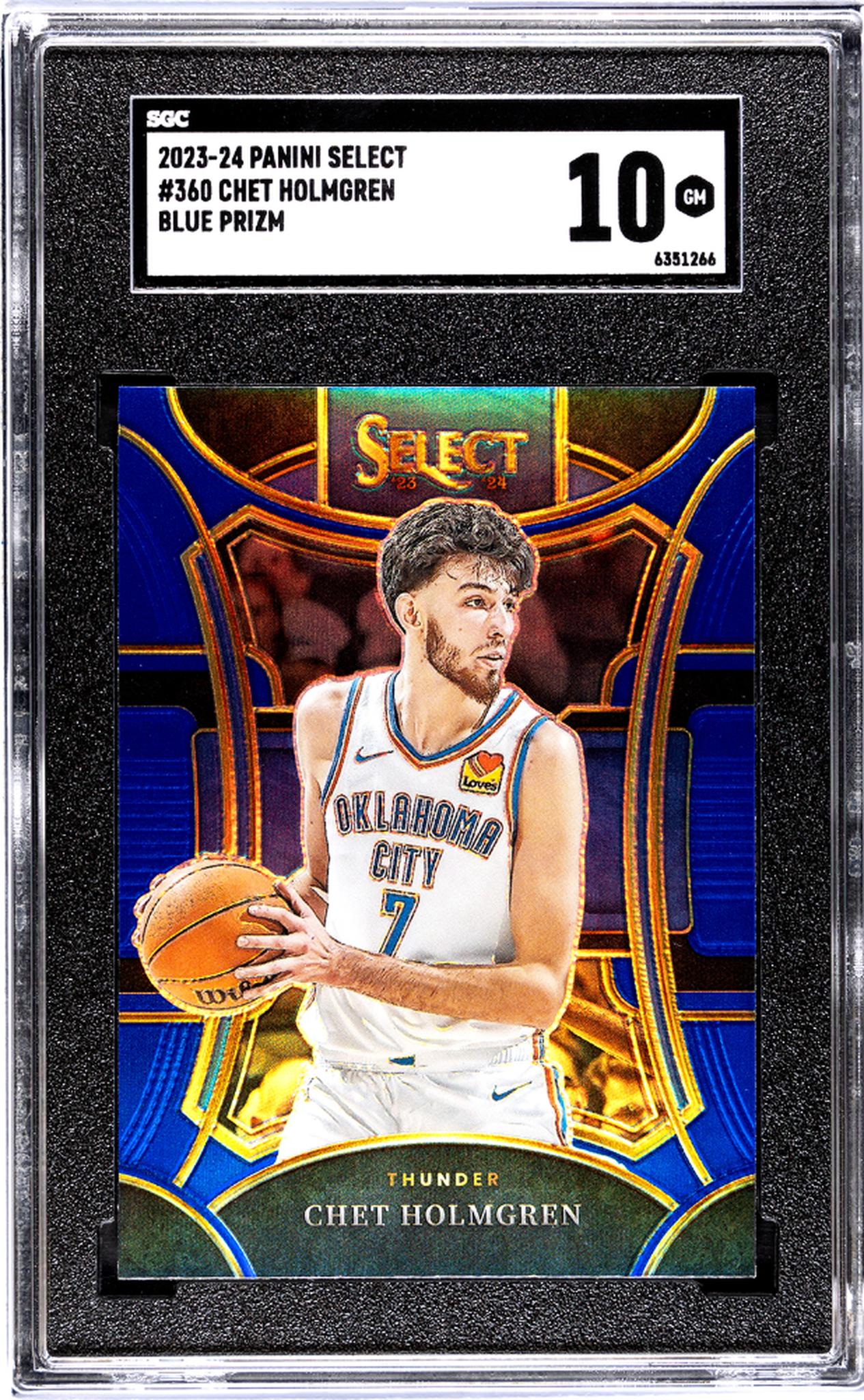 2023-24 Panini Select #360 Chet Holmgren Blue Prizm SGC 10
