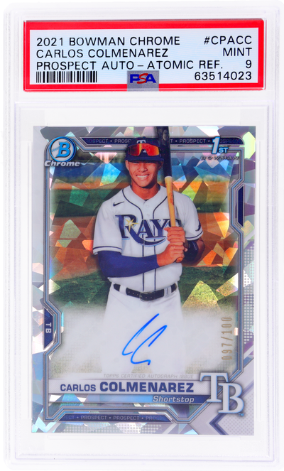 2021 Bowman Chrome Carlos Colmenarez Prospect Auto Atomic Refractor #CPACC /100 PSA 9