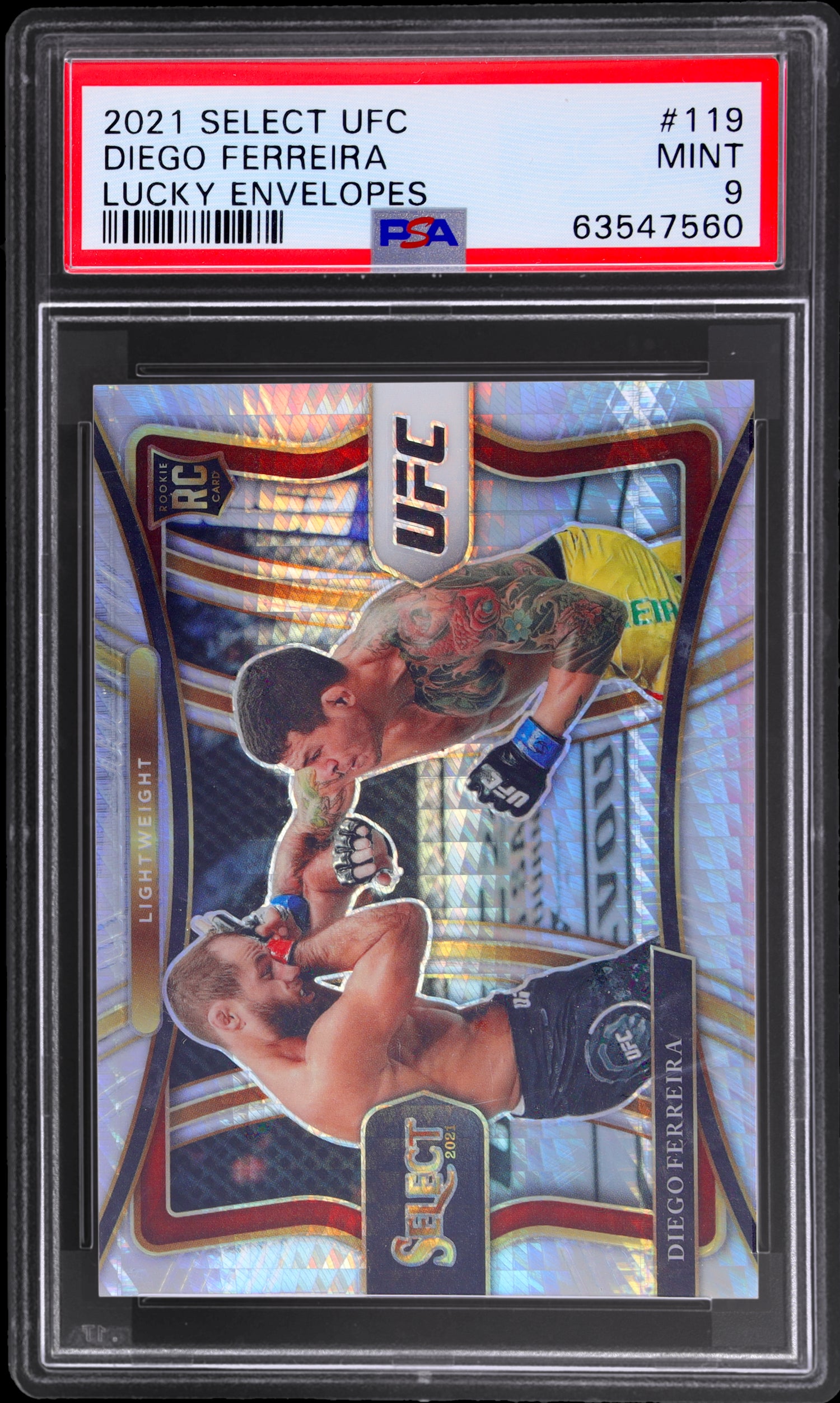 2021 Panini Select UFC Lucky Envelopes Diego Ferreira #119 2/8 PSA 9 RC